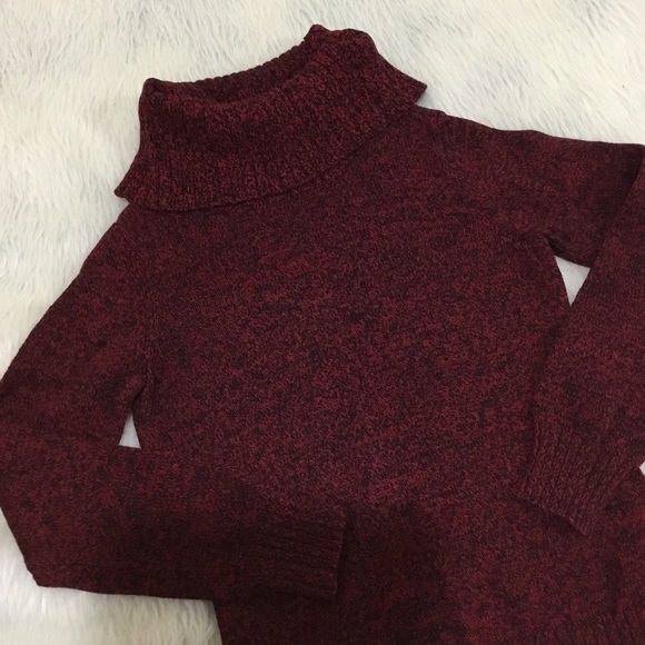 Lauren Ralph Lauren red knit turtleneck chunky winter sweater - Picture 2 of 4